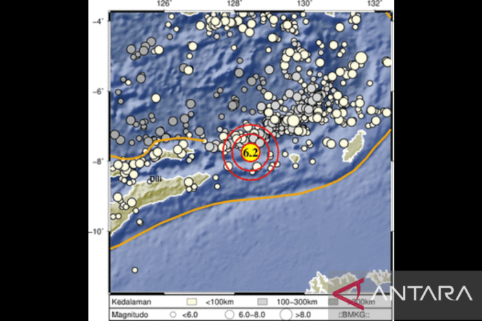 Magnitude 7 quake off Indonesia's Sulawesi Gempa 5,7 SR Guncang Maluku Utara, Tak Berpotensi Tsunami